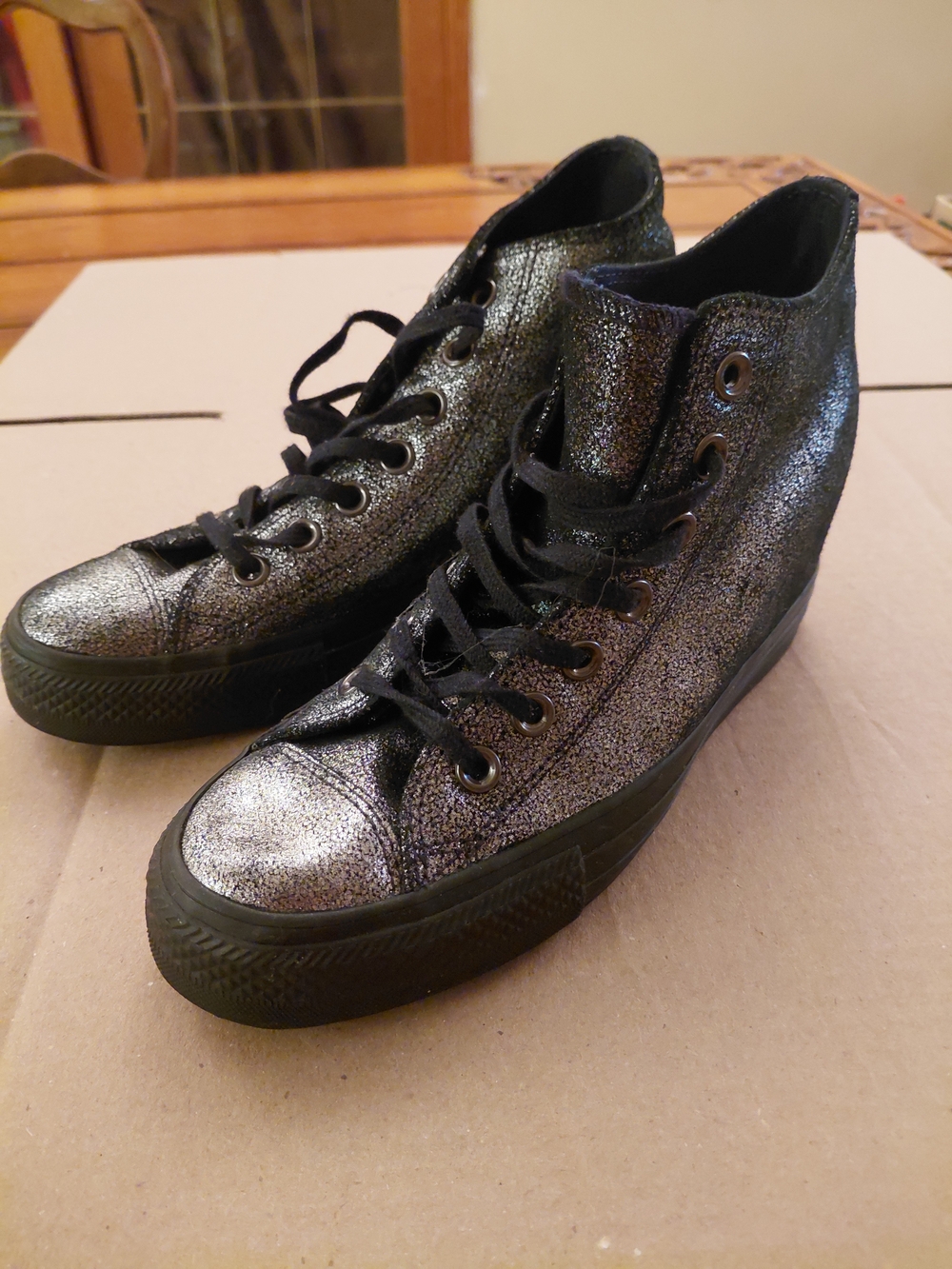 Converse Metallic Black High-Top Sneakers
